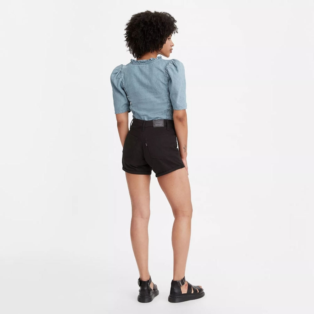 Levi’s Red Tab Mid-Length Denim Shorts Black Women’s Size 14 5” Inseam - Picture 2 of 7